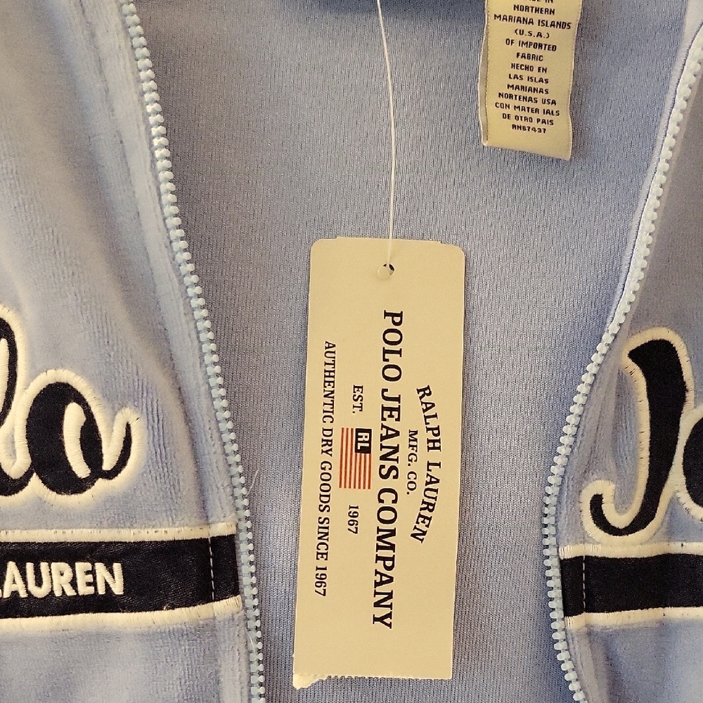 Ralph Lauren Light Blue Polo Jeans Zip-Up Hoodie NWT - Picture 4 of 7